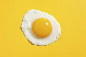 AI generated Fried egg on a yellow background. AI Generated photo