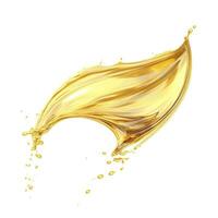 AI generated Golden Oil or Cosmetic essence splash isolated on white background, 3d illustration. AI Generated photo