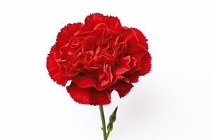 AI generated Red Carnation isolated on white background. AI Generated photo