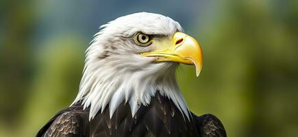 AI generated Portrait of an american bald eagle, wildlife. Generative AI photo