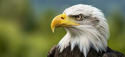 AI generated Portrait of an american bald eagle, wildlife. Generative AI photo