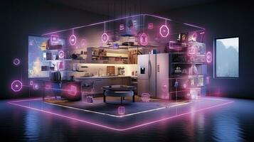 AI generated Connected Living, The IoT Revolution in Smart Homes. AI Generated photo