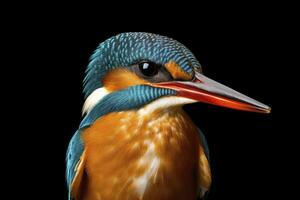 AI generated Kingfisher sitting on the tree branch. AI Generated photo