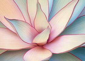 AI generated Agave leaves in trendy pastel colors for design backgrounds. AI Generated photo