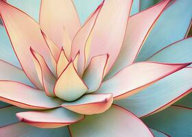 AI generated Agave leaves in trendy pastel colors for design backgrounds. AI Generated photo