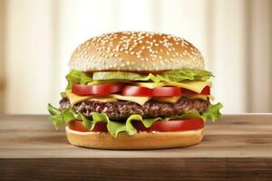 AI generated Best Hamburger Ever.  AI Generated photo