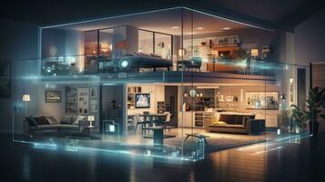AI generated A Glimpse into the Connected Smart Home of Tomorrow. AI Generated photo