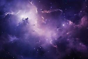 AI generated Purple Galaxy space stars in Outer Space. AI Generated photo