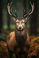 AI generated Close up of red deer stag. AI Generated photo