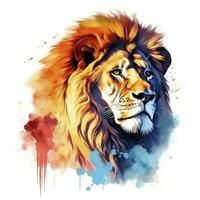 AI generated Watercolor Lion on a white background. For T-shirt Design. AI Generated photo
