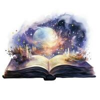 AI generated Galaxy celestial fantasy book watercolor for T-shirt Design. AI Generated photo