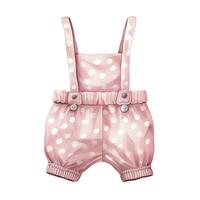 AI generated Pink baby girl romper in watercolors on a white background. AI Generated photo