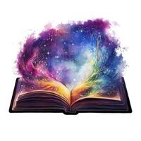 AI generated Galaxy celestial fantasy book watercolor for T-shirt Design. AI Generated photo