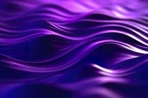 AI generated 3D renders technological waves with purple, and vibrant colors. AI Generative photo