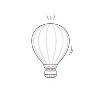 Hand Drawn illustration of hot air ballon icon. Doodle Vector Sketch Illustration