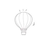 Hand Drawn illustration of hot air ballon icon. Doodle Vector Sketch Illustration