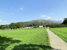 A view of the North Wales countryside at Beddgelert on a sunny day photo