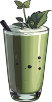 AI generated Matcha Drink in Glass Cup Image png