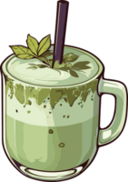 ai gerado matcha beber dentro vidro copo clipart png