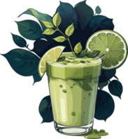 ai généré vert smoothies boisson agrafe art png