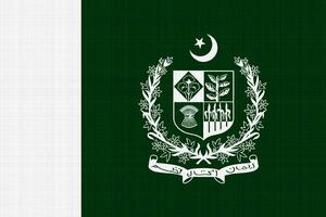 Flag and coat of arms of Islamic Republic of Pakistan on a textured background. Concept collage. photo