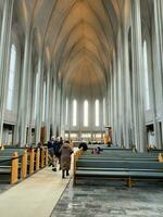 Reykjavik in Iceland in February 2023. A view of the inside of the Cathedral photo