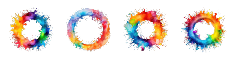 AI generated colorful circle splashes png