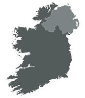 Ireland and Northern Ireland map. Map of Ireland Island Map in grey color vector