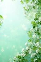 AI generated spring is a magic season. beautiful photorealistic wallpaper with copy space for text photo