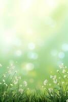 AI generated spring is a magic season. beautiful photorealistic wallpaper with copy space for text photo