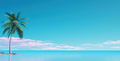 ai generado palma árbol en el playa foto