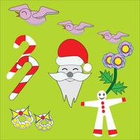 Sir Santa Claus with magical Christmas elements vector