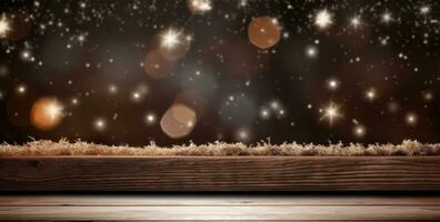 AI generated november christmas background wooden deck photo