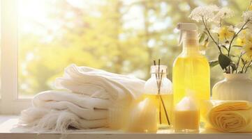 AI generated cleaning supplies how to use them and when photo