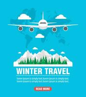 Winter travel concept design flat vector