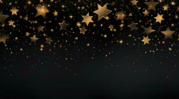 AI generated a christmas background with gold stars photo