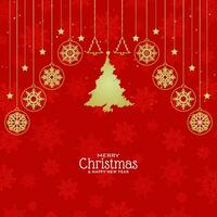 Stylish Merry Christmas festival greeting card design vector