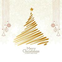 Stylish Merry Christmas festival greeting card design vector