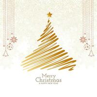 Stylish Merry Christmas festival greeting card design vector