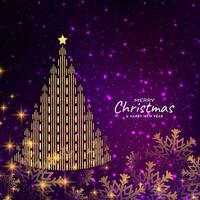 Merry Christmas festival beautiful greeting background with tree design vector