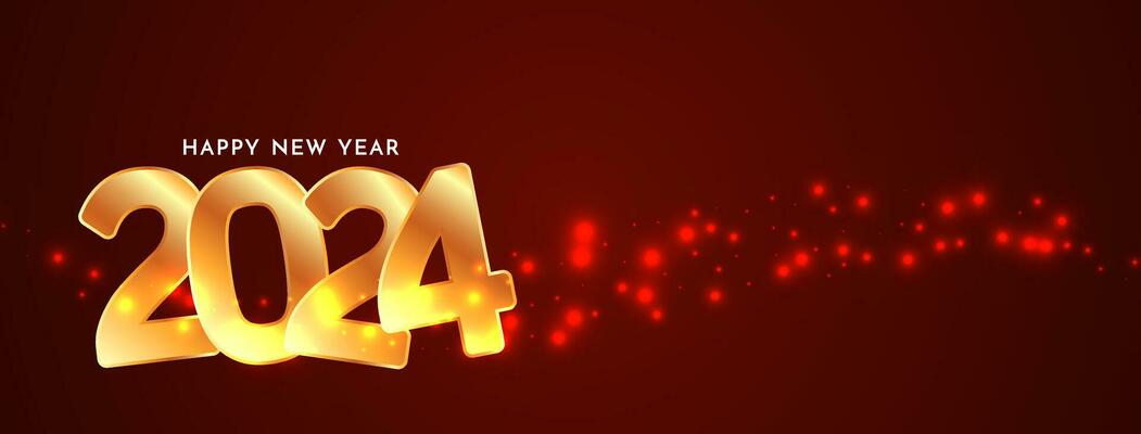Happy new year 2024 decorative stylish banner design