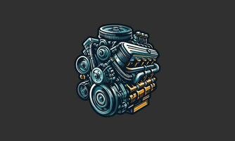 engine vector illustration logo flat design