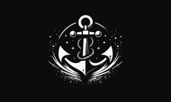 anchor with splash background vector flat design