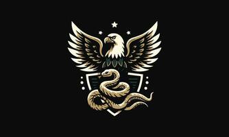 eagle and snake vector illustration flat design