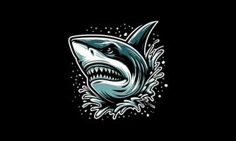 head shark angry vector illustration artwork design