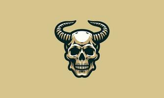 head skull with horn vector flat design