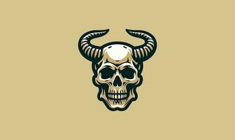 head skull with horn vector flat design