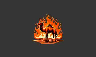 camel and flames vector illustration flat design