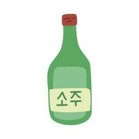 tradicional coreano bebida soju ilustración vector