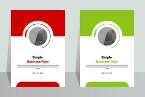 Simple business marketing company A4 flyer template vector